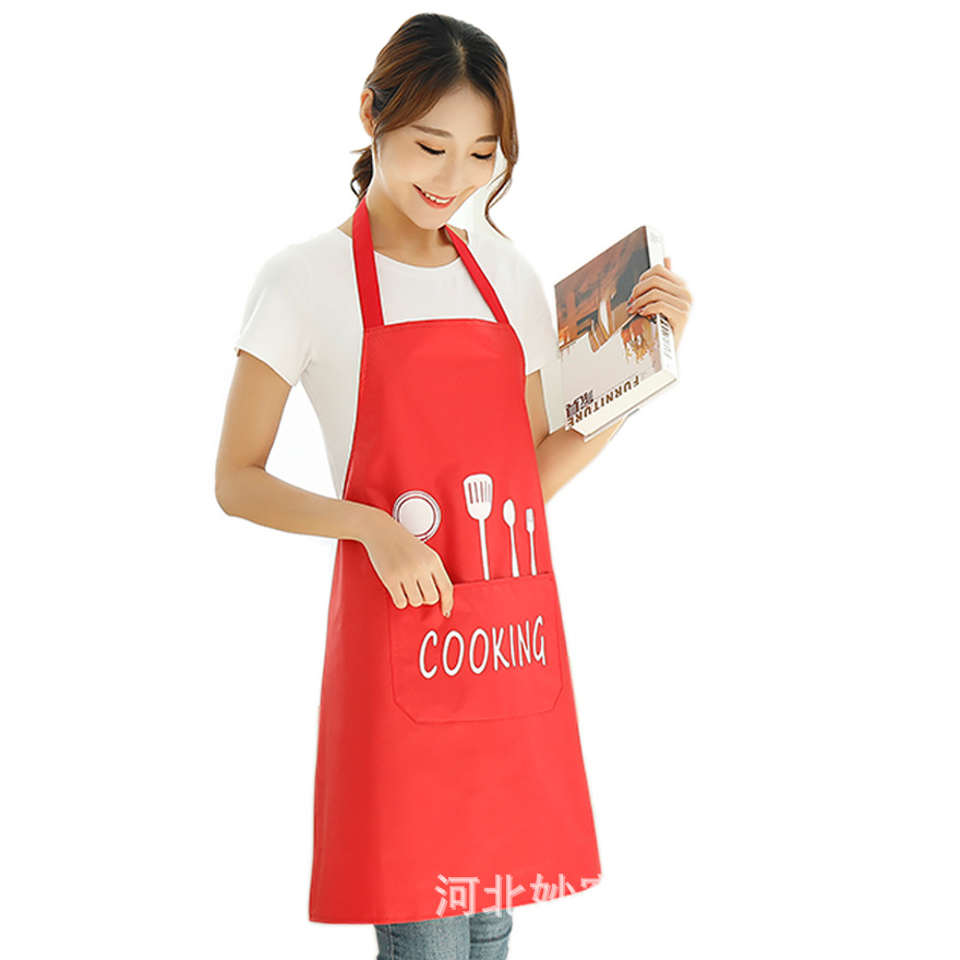 Delantal al por mayor de fábrica Nordic Comercio exterior compuesto de tres capas impermeable a prueba de aceite de publicidad logotipo delantal de cocina para las mujeres