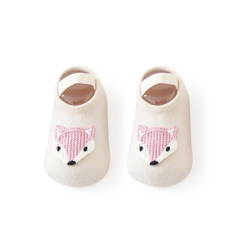 Nueva clase de un bebé calcetines de otoño e invierno engrosada Terry calcetines de piso coreano de dibujos animados antideslizante recién nacido bebé niño Calcetines