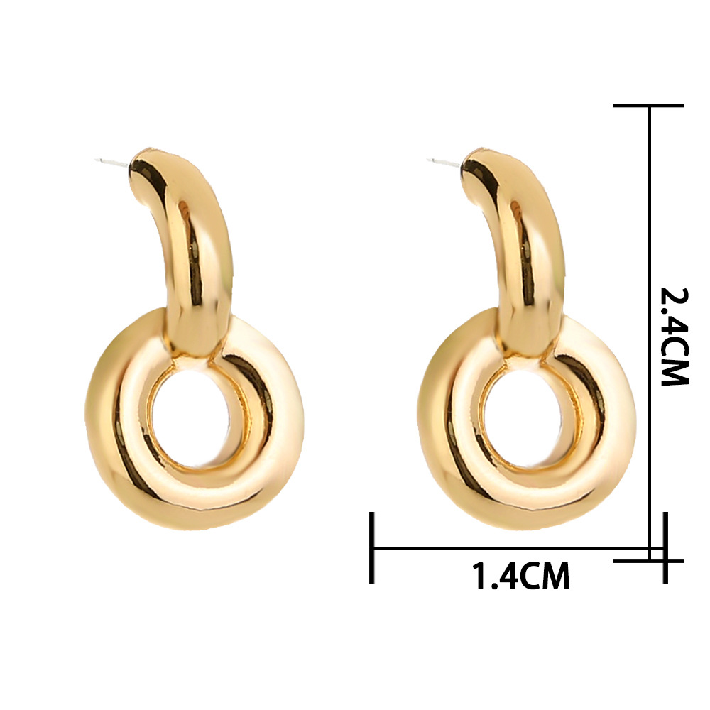 Wholesale Punk Metal Round Thick Earrings display picture 1