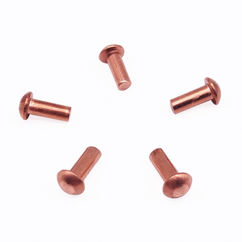 Solid copper rivets, flat head semi-round head semi-hollow rivets