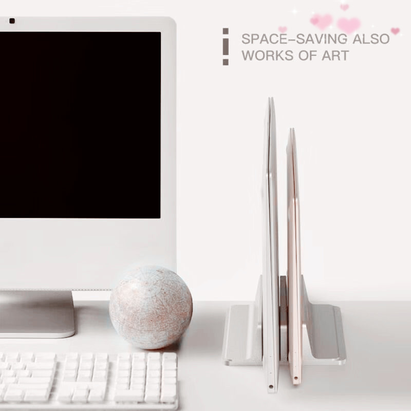 Double Storage Vertical Notebook Book Computer Aluminum Alloy Bracket Base Desktop Double Card Slot Cooling Storage Bracket