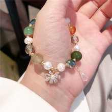 韩国东大门时尚玛瑙石不规则淡水珍珠手链个性可爱送礼物手饰批发