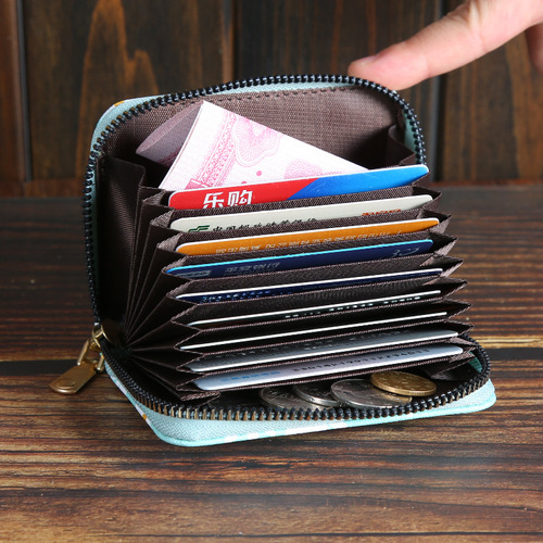 Card bag women's anti-degaussing card holder ID report multi-card slot card bag large capacity accordion bag custom LOGO company gift