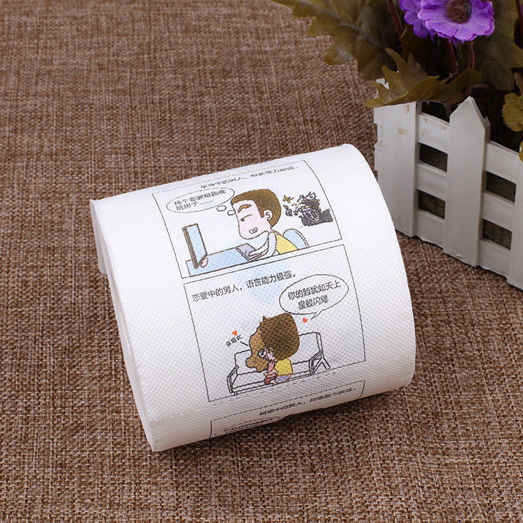 Factory Direct color printing tissue cartoon cute roll paper toilet paper household toilet paper wholesale free shipping