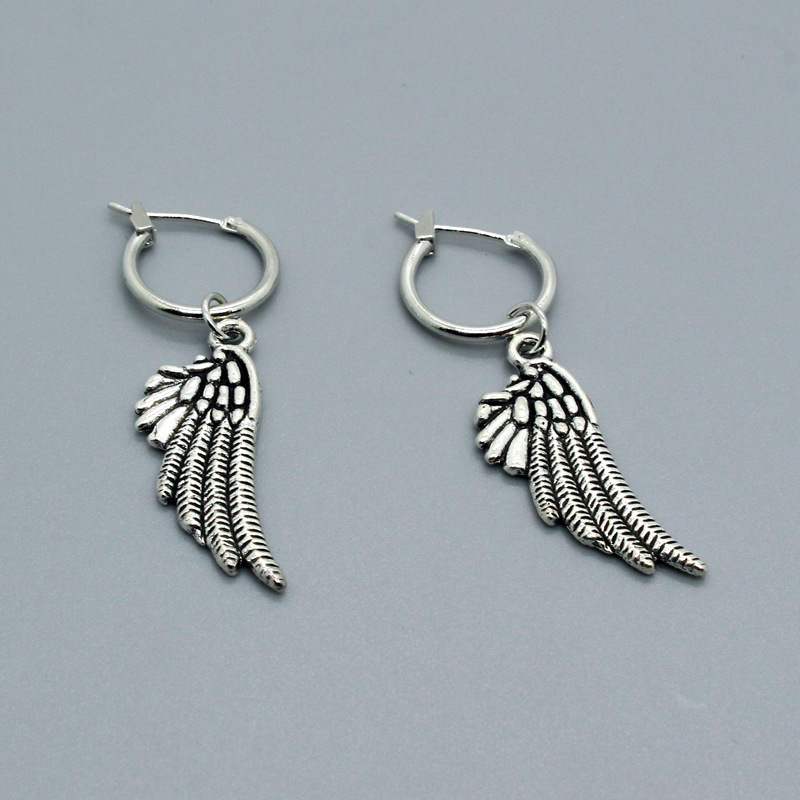 Retro Punk Hip-hop Alloy Feather Wings Earring display picture 1