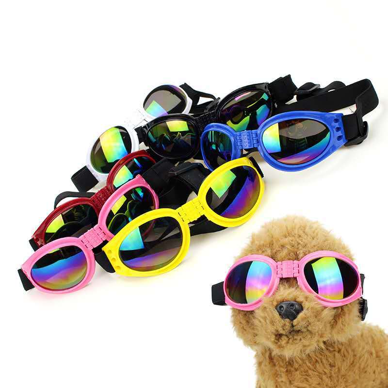 Gafas de Sol para mascotas accesorios plegables gafas de sol para perros multicolores a prueba de viento gafas anti-DDoS suministros para mascotas Fuente de fábrica