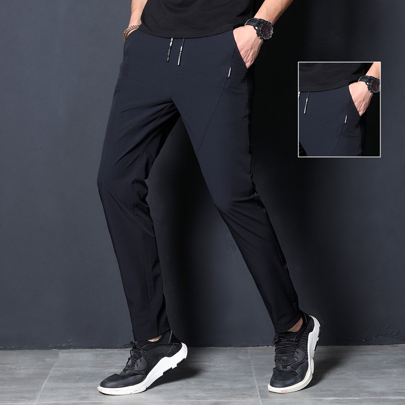 Pants men's Korean version of the trend spring knit loose tooling 2020 new tide brand beam casual sports trousers