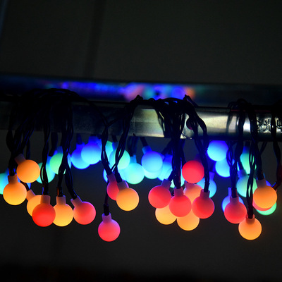 太阳能LED小白球彩球圆球灯串 户外防水庭院阳台装饰灯串8模式