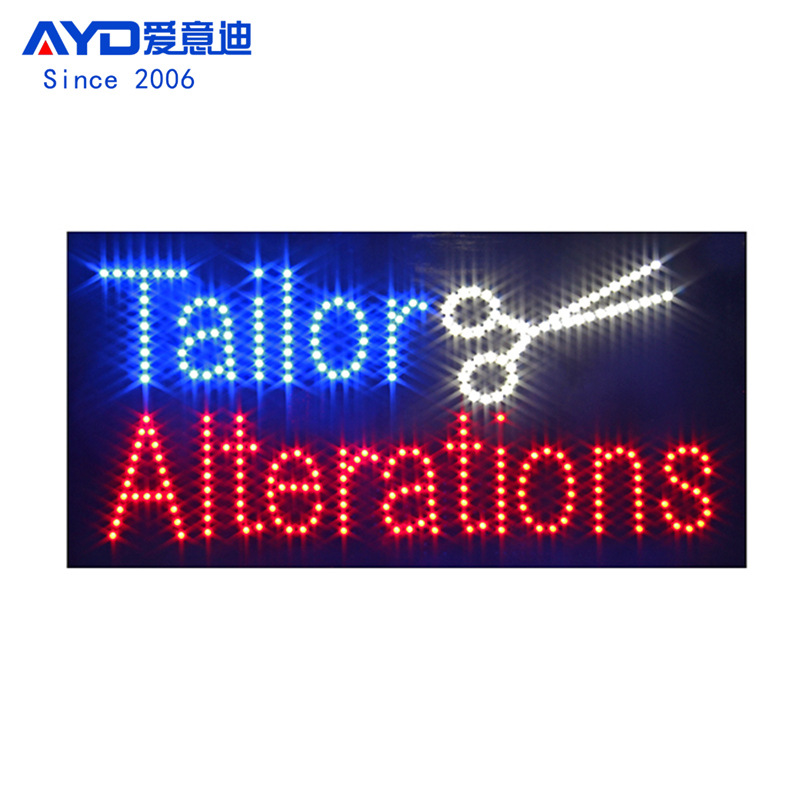 亚马逊LED广告牌炫彩灯箱 LED Tailor Alterations Sign 30x60cm