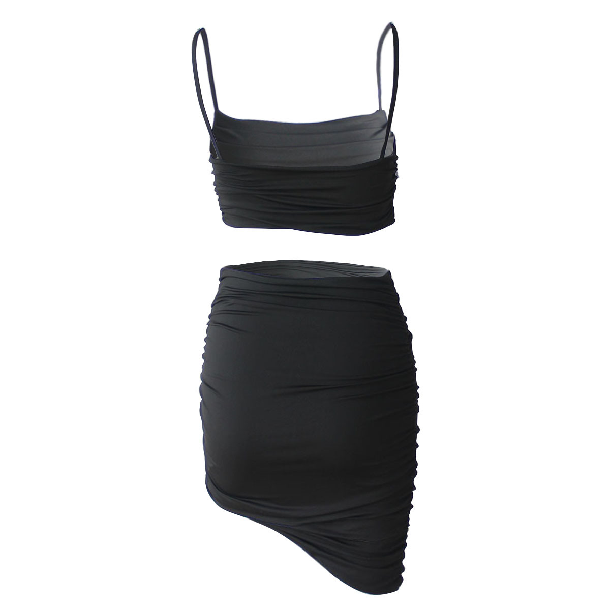 Camisole Fold Irregular Skirt 2 Piece Set NSZY17854
