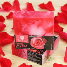 厂家直销批发泰国玫瑰带标泰国手工皂淡化细纹清爽洁面精油皂代发