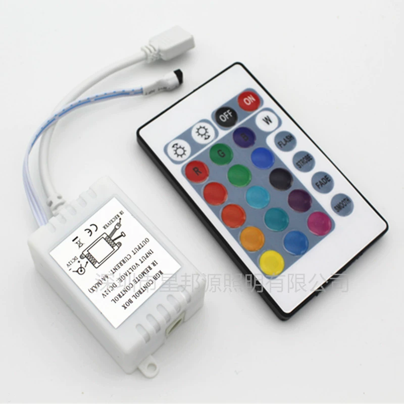 Controller, wireless remote control, light strip, LED lamp, 24 keys, 12v