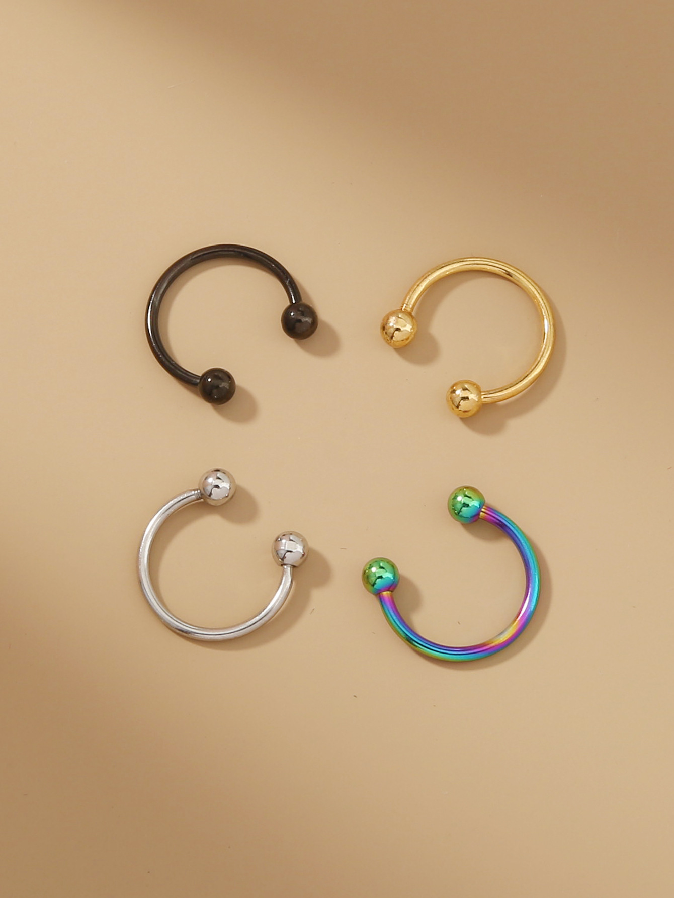 Fashion No Need To Wear Holes Fake Multicolor C-shaped Simple Nose Ring display picture 5