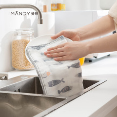 Kitchen rags, dishwashing cloths, household cleaning supplies, non-stick oil scouring pads, thickened bamboo fiber absorbent dishcloths