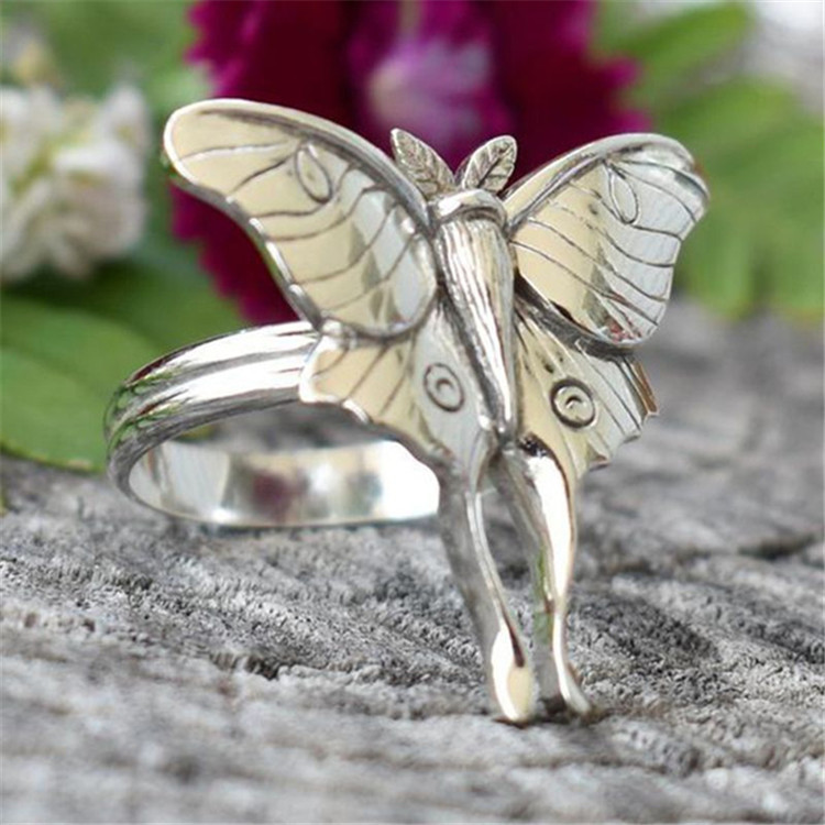 Vintage Butterfly Band Ring For Women Alloy Jewelry Accessories_voghion.com