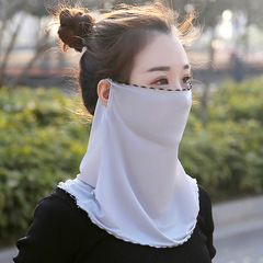 Summer dust-proof sun protection scarf, real silk/ice silk, dual-use sunshade UV face mask scarf