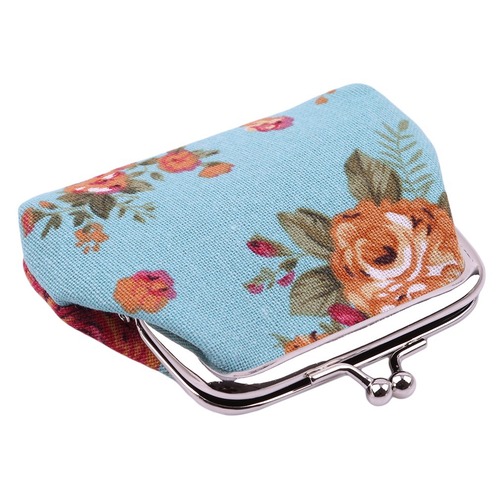 Custom Rose Canvas Mini Wallet for Women, Fabric Coin Purse, Cute Child Wallet Wholesale