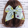 Capacious cloth with bow, strawberry flower-shaped, fruit oil, hairgrip, hair accessory, Korean style, internet celebrity