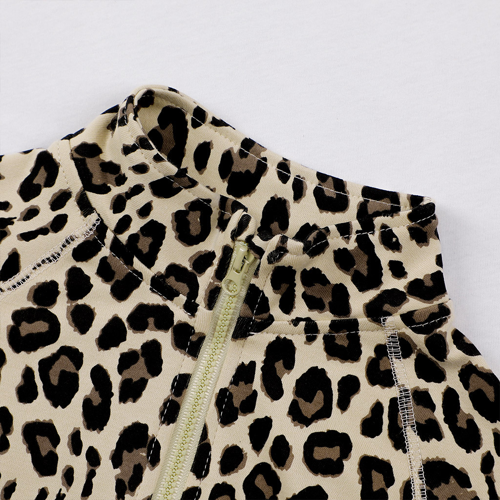 Leopard Print 2 Two-piece  Fashion Children's Zipper Jacket Suit display picture 5