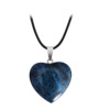 Organic carved pendant handmade, natural ore heart shaped heart-shaped, crystal necklace, accessory