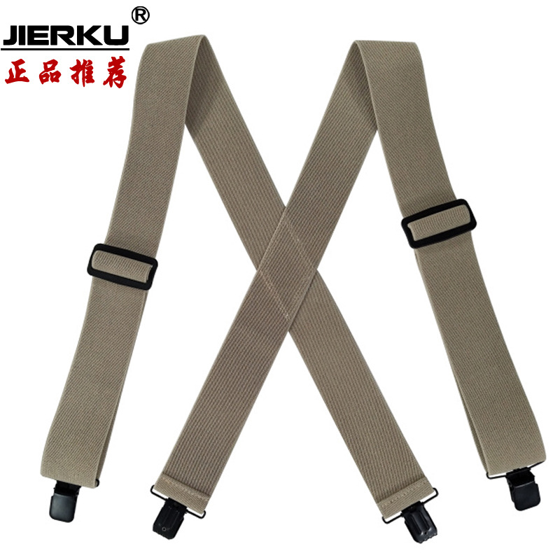 Cross border Source of goods Elastic force adult Man 4 straps 5CM Widen Clamp Suspenders goods in stock