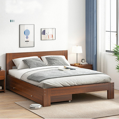北歐床現代款簡約實木床1.8米雙人床1.5米單人經濟型小型戶床