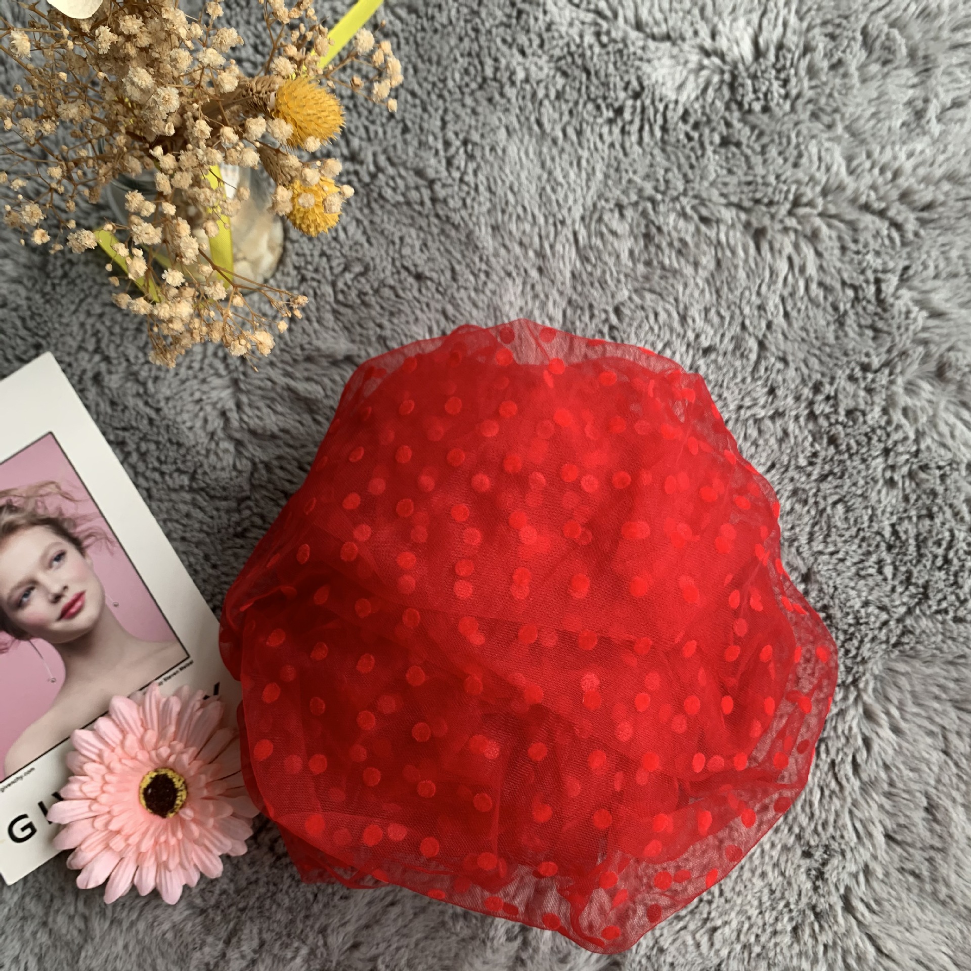 Fábrica directa malla flocado 0,8 dot hanfu ropa de Lolita tela rombo