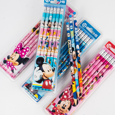 new pattern Cartoon pattern pupil HB Pencils for children HB write 12 Pencil Transparent card wholesale