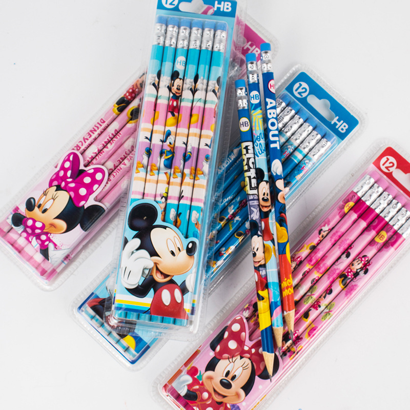 new pattern Cartoon pattern pupil HB Pencils for children HB write 12 Pencil Transparent card wholesale