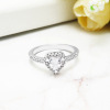 Fashionable trend sophisticated wedding ring, diamond jewelry heart shaped, accessory, European style, light luxury style, micro incrustation