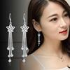 Long earrings, crystal, city style, Japanese and Korean