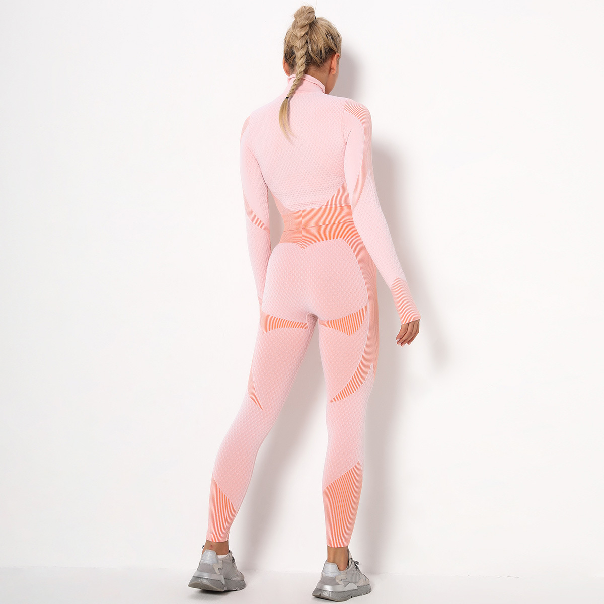 seamless knitted jacquard hip fitness suit NSLX9014