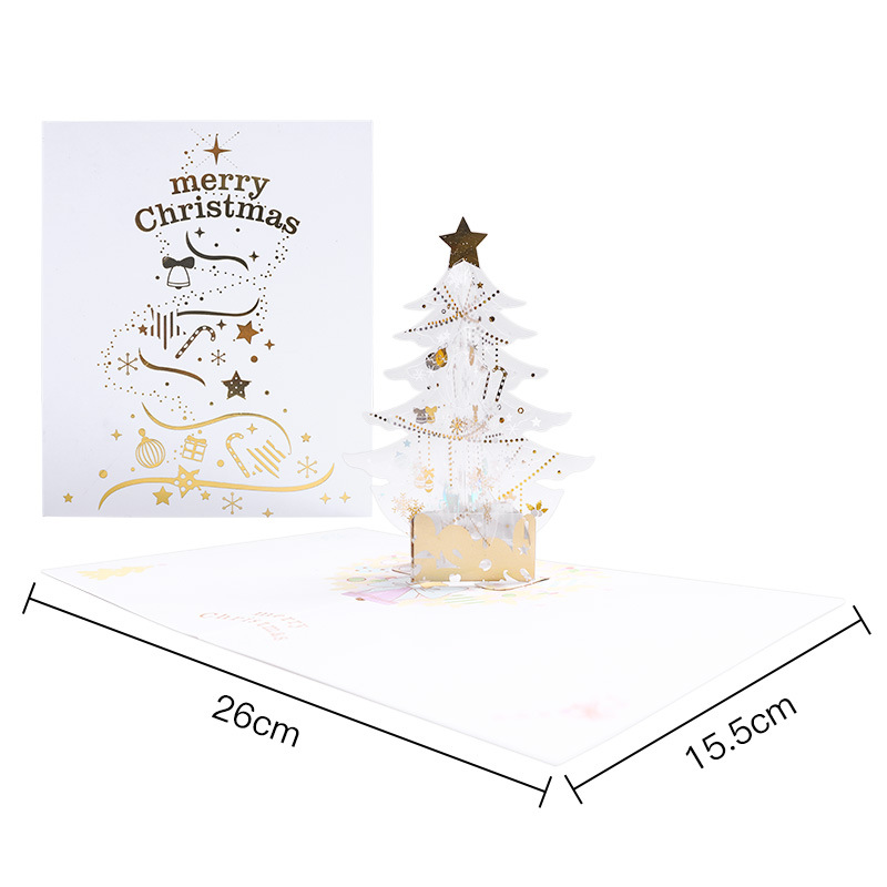 Christmas Greeting Card3 D Three-dimensional Creative Christmas Gift Crystal Christmas Tree Holiday Blessing Thanksgiving Card