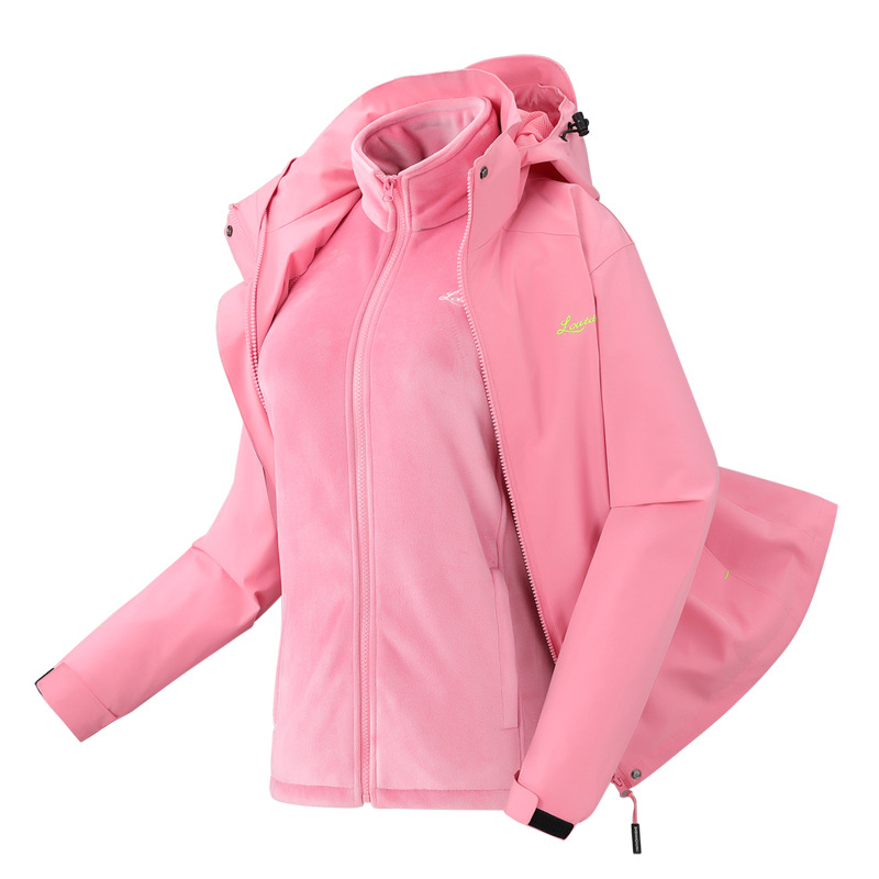 戶外沖鋒衣男女三合壹兩件套秋冬季加絨加厚防風防水登山服518