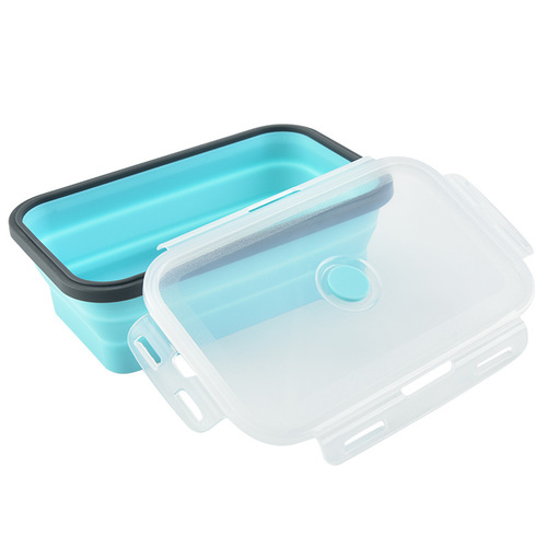 Silicone lunch box outdoor foldable silicone lunch box refrigerator crisper portable lunch box retractable