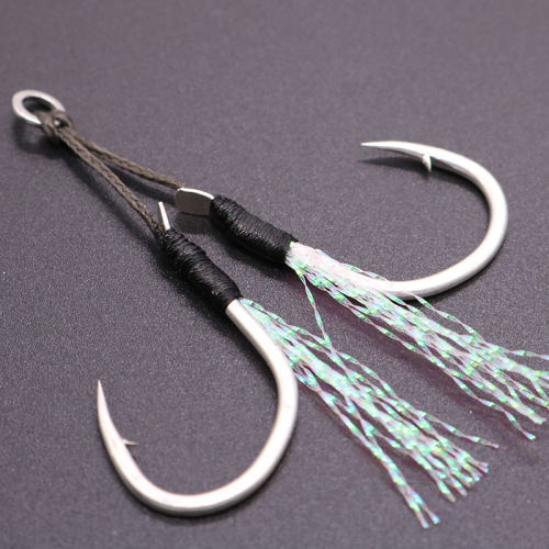 12#14#16#18# binding shiny wire iron plate double hook high carbon steel shore cast slow shake iron plate hook