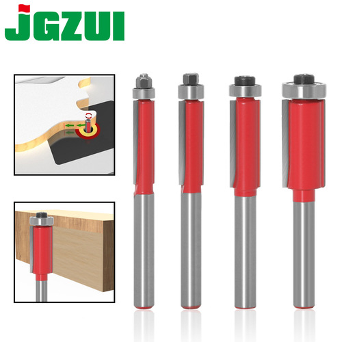 Extended bearing trimming knife double-edged straight knife woodworking milling cutter trimming machine head engraving machine gong knife