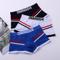 Wholesale factory mens pure cotton large size striped Korean style personalized cute boy youth fashion straight leg underwear