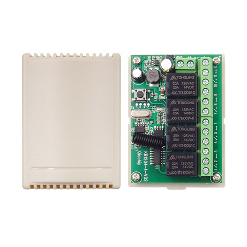 QIACHIP DC 12V four-way wireless remote control switch 24V relay car light modification parts motor controller