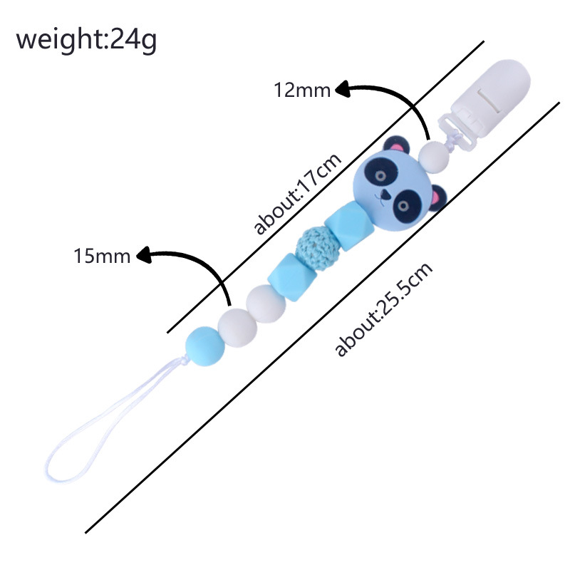 Bebé chupete de silicona chupete cadena anti-gota bebé juguete chupete de silicona clip anti-caída cinturón Panda cinturón de cadena anti-perdida