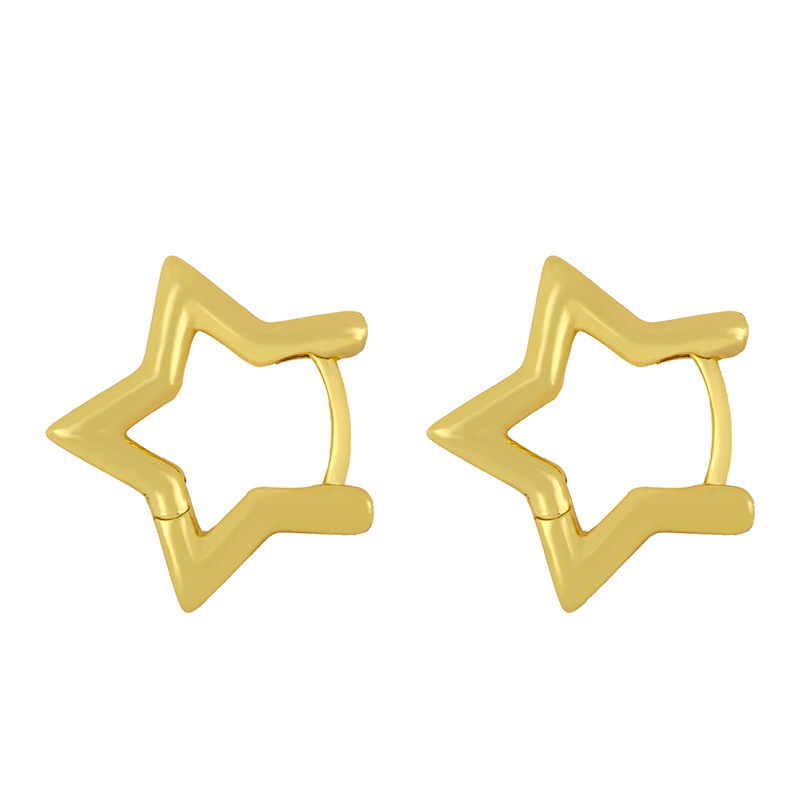 Korean Five-pointed Star Heart-shaped Earrings display picture 3