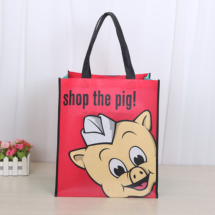 创意卡通覆膜无纺布袋定做通用外卖饮品打包手提袋环保立体袋批发