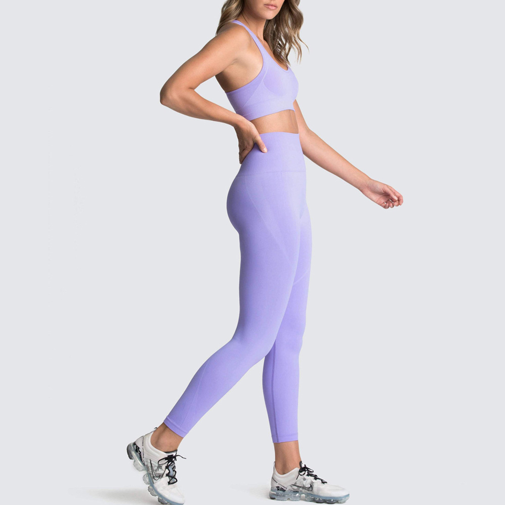 Fashion Solid Color Nylon Cotton Blend U Neck Patchwork Tracksuit Vest Leggings display picture 43