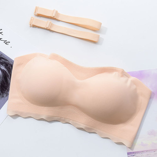 Large size strapless bra for fat mm push-up non-slip extra large breast thin section tube top wrapped chest invisible bra underwear for women