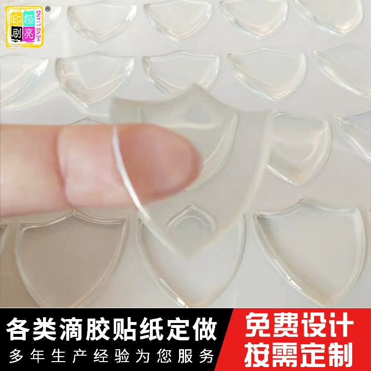 Прозрачный кристалл капельного пластика круглой формы капельного пластика самоклеящая этикетка хрустальная капельная этикетка печатный рисунок