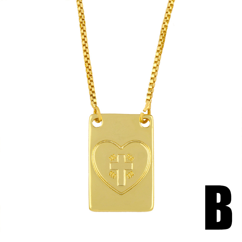 hip hop square pendant necklace
