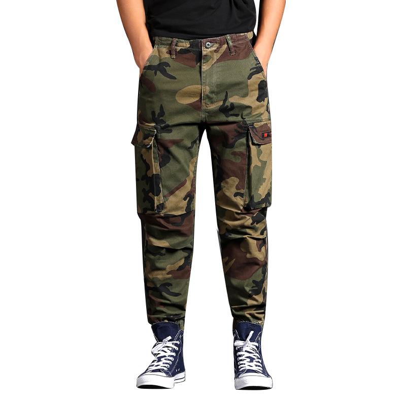新款潮流休闲裤 弹力工装慢跑长裤男士运动裤迷彩长裤男工装裤233