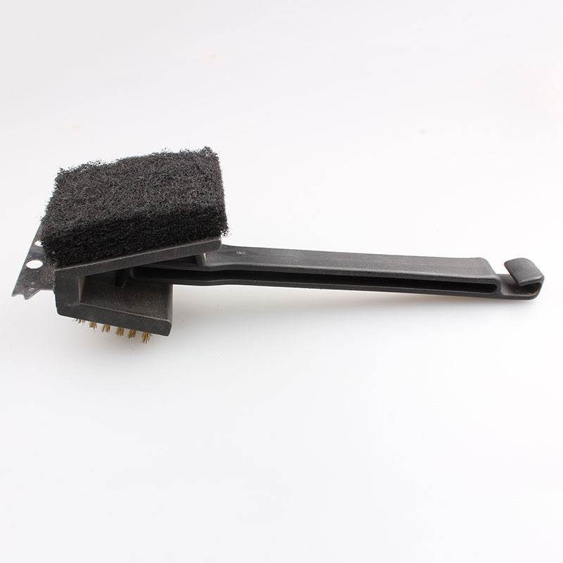 Parrilla de barbacoa al aire libre cepillo de limpieza mango PP cepillo de alambre de cobre cepillo de alambre de hoja de acero herramienta de barbacoa cepillo Amazon