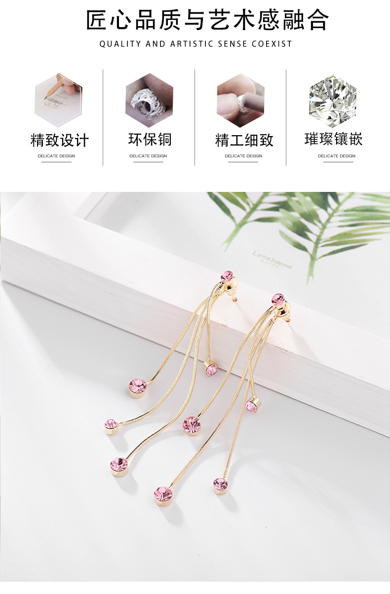 Hot Sale Fashion High-quality Tassel Earrings New Long Purple Earrings Wholesale Nihaojewelry display picture 2