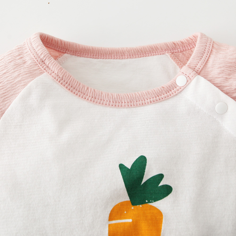 Short-sleeved Cartoon Carrot Printed Shorts Baby Romper Wholesale Nihaojewelry display picture 8
